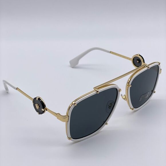BRAND NEW VERSACE VE2233 147187 White/Dark Grey Unisex Sunglasses main image 8